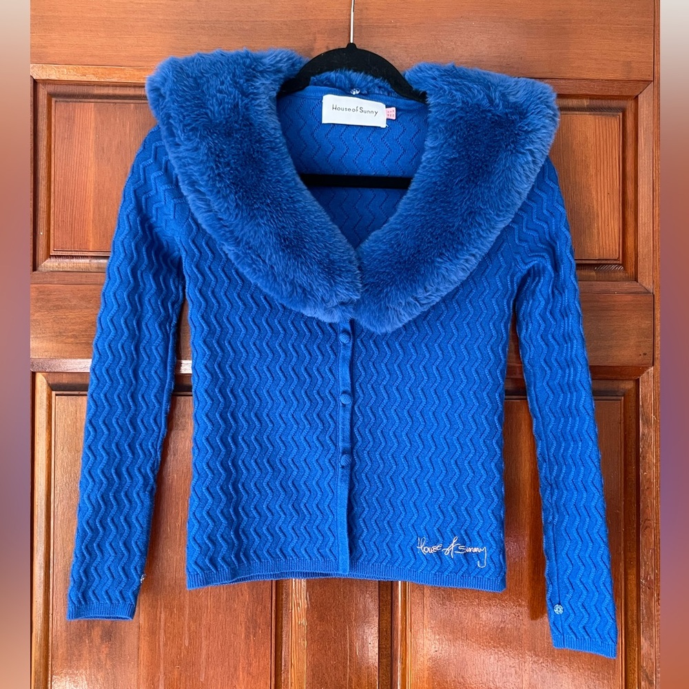 House of Sunny Peggy Cardigan Blue
